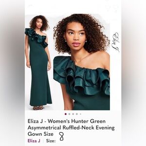 NEW ELIZA J one shoulder maxi dress in teal